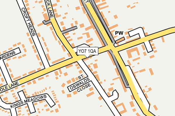 YO7 1QA map - OS OpenMap – Local (Ordnance Survey)