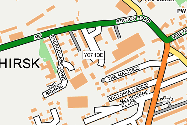YO7 1QE map - OS OpenMap – Local (Ordnance Survey)