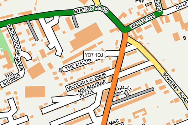 YO7 1QJ map - OS OpenMap – Local (Ordnance Survey)