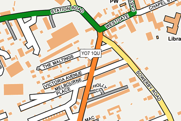 YO7 1QU map - OS OpenMap – Local (Ordnance Survey)