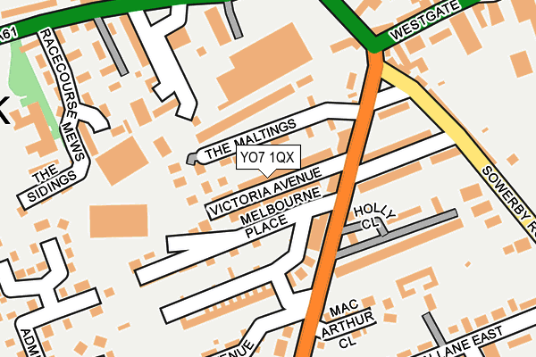 YO7 1QX map - OS OpenMap – Local (Ordnance Survey)