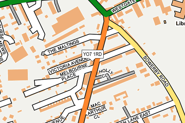 YO7 1RD map - OS OpenMap – Local (Ordnance Survey)