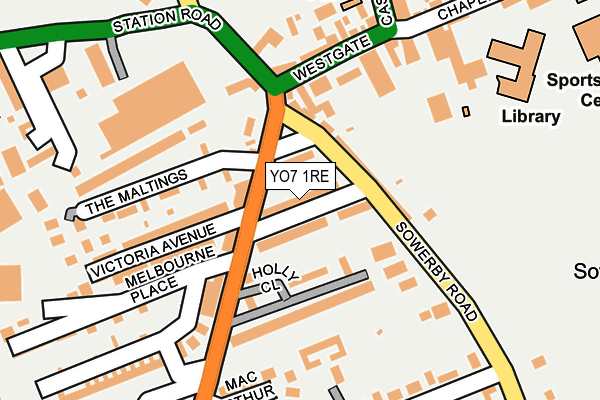 YO7 1RE map - OS OpenMap – Local (Ordnance Survey)
