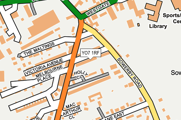 YO7 1RF map - OS OpenMap – Local (Ordnance Survey)