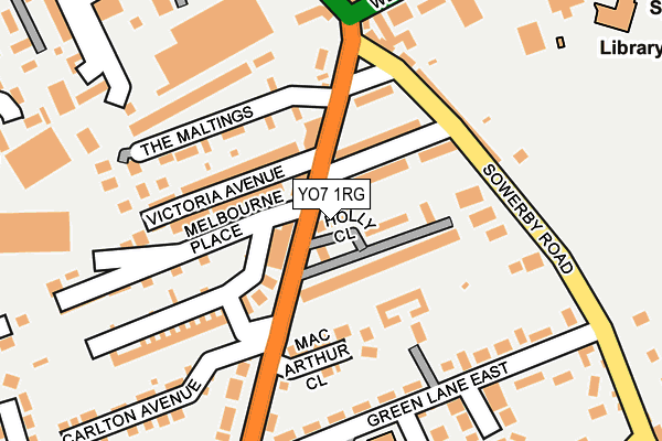 YO7 1RG map - OS OpenMap – Local (Ordnance Survey)