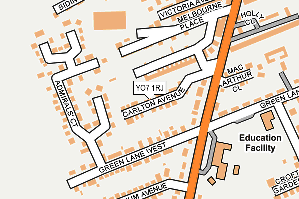 YO7 1RJ map - OS OpenMap – Local (Ordnance Survey)