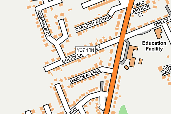 YO7 1RN map - OS OpenMap – Local (Ordnance Survey)