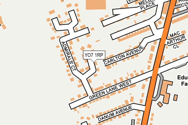 YO7 1RP map - OS OpenMap – Local (Ordnance Survey)