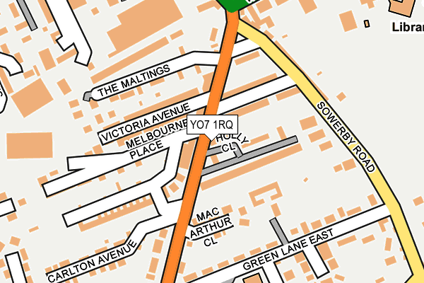 YO7 1RQ map - OS OpenMap – Local (Ordnance Survey)
