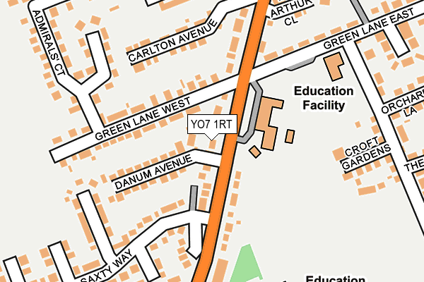 YO7 1RT map - OS OpenMap – Local (Ordnance Survey)