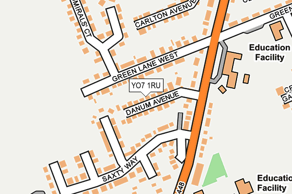 YO7 1RU map - OS OpenMap – Local (Ordnance Survey)