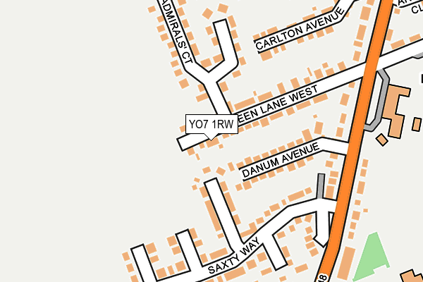 YO7 1RW map - OS OpenMap – Local (Ordnance Survey)
