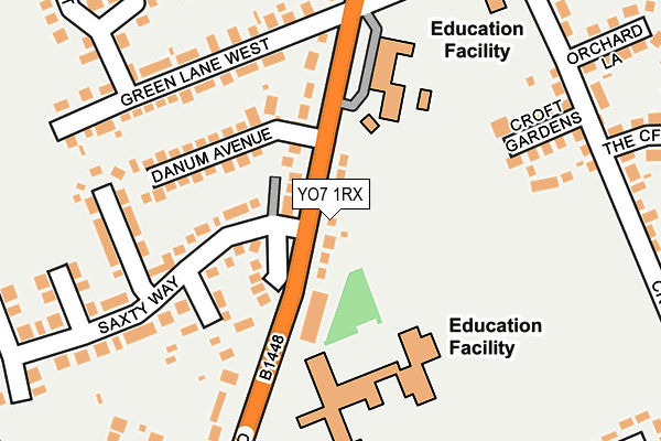 YO7 1RX map - OS OpenMap – Local (Ordnance Survey)