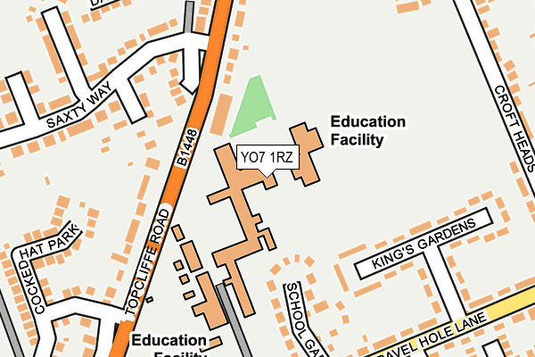 YO7 1RZ map - OS OpenMap – Local (Ordnance Survey)