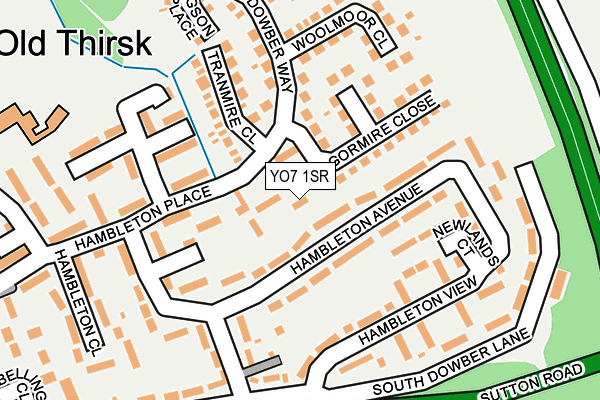 YO7 1SR map - OS OpenMap – Local (Ordnance Survey)