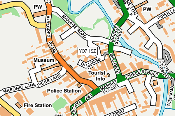 YO7 1SZ map - OS OpenMap – Local (Ordnance Survey)