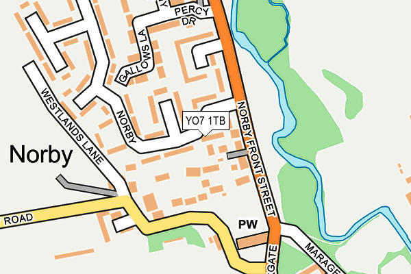 YO7 1TB map - OS OpenMap – Local (Ordnance Survey)
