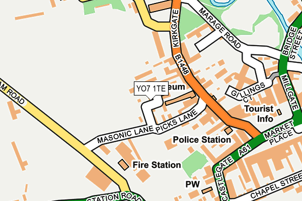 YO7 1TE map - OS OpenMap – Local (Ordnance Survey)