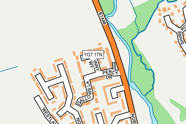 YO7 1TN map - OS OpenMap – Local (Ordnance Survey)