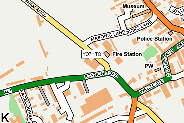 YO7 1TQ map - OS OpenMap – Local (Ordnance Survey)