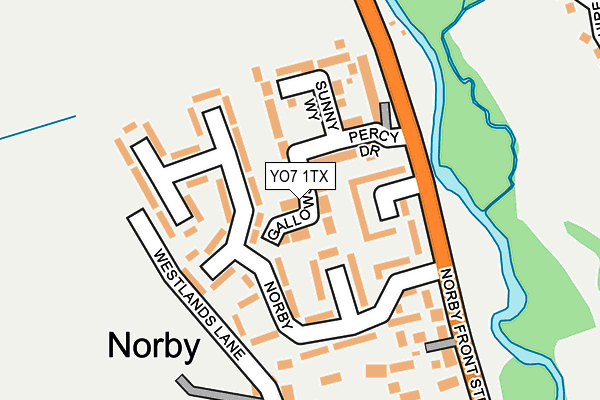 YO7 1TX map - OS OpenMap – Local (Ordnance Survey)