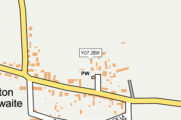 YO7 2BW map - OS OpenMap – Local (Ordnance Survey)