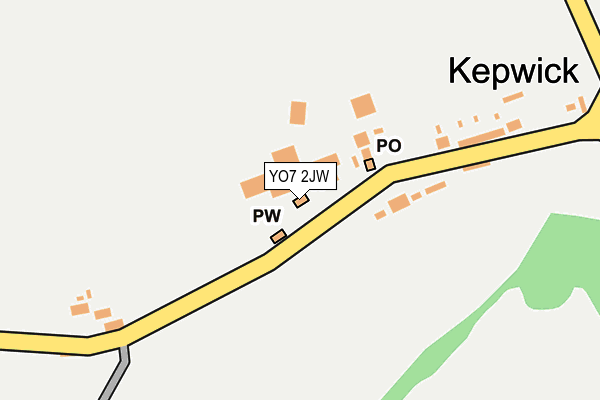 YO7 2JW map - OS OpenMap – Local (Ordnance Survey)