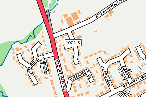 YO7 2LS map - OS OpenMap – Local (Ordnance Survey)
