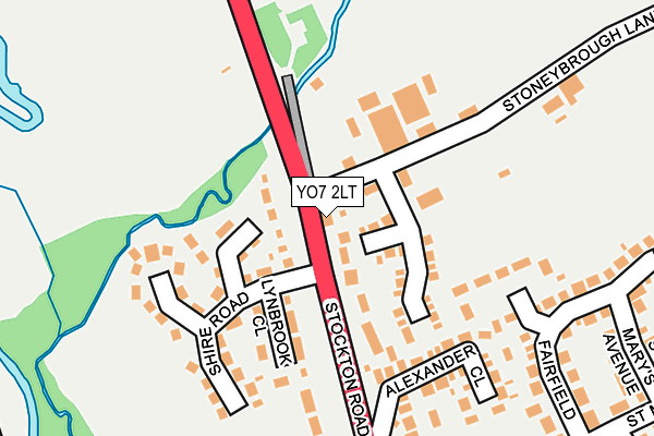 YO7 2LT map - OS OpenMap – Local (Ordnance Survey)
