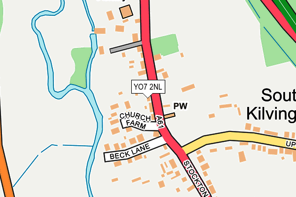 YO7 2NL map - OS OpenMap – Local (Ordnance Survey)