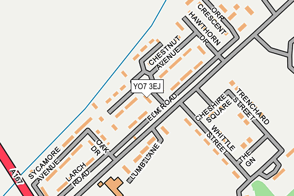 YO7 3EJ map - OS OpenMap – Local (Ordnance Survey)