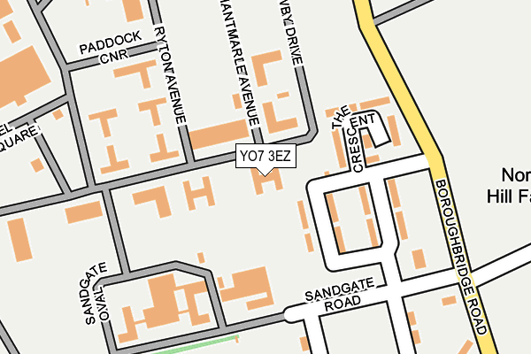 YO7 3EZ map - OS OpenMap – Local (Ordnance Survey)