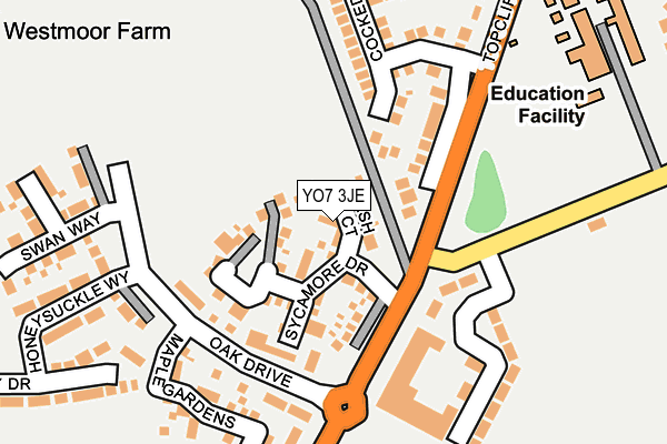 YO7 3JE map - OS OpenMap – Local (Ordnance Survey)