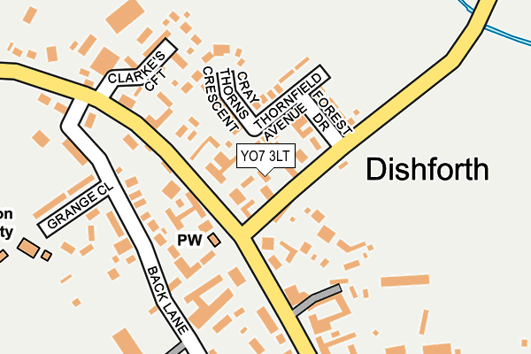 YO7 3LT map - OS OpenMap – Local (Ordnance Survey)