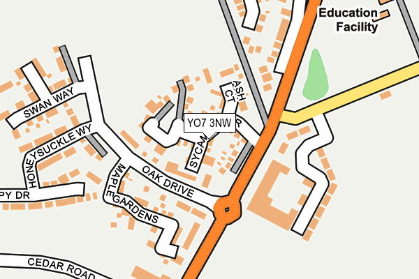 YO7 3NW map - OS OpenMap – Local (Ordnance Survey)