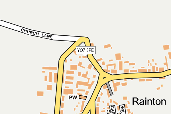 YO7 3PE map - OS OpenMap – Local (Ordnance Survey)