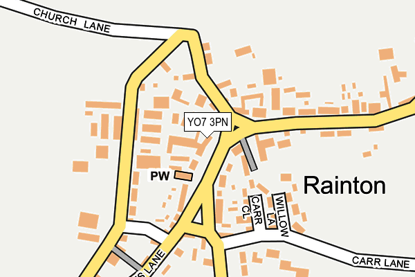 YO7 3PN map - OS OpenMap – Local (Ordnance Survey)