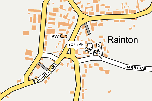 YO7 3PR map - OS OpenMap – Local (Ordnance Survey)