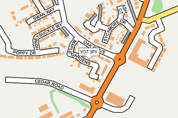 YO7 3PY map - OS OpenMap – Local (Ordnance Survey)