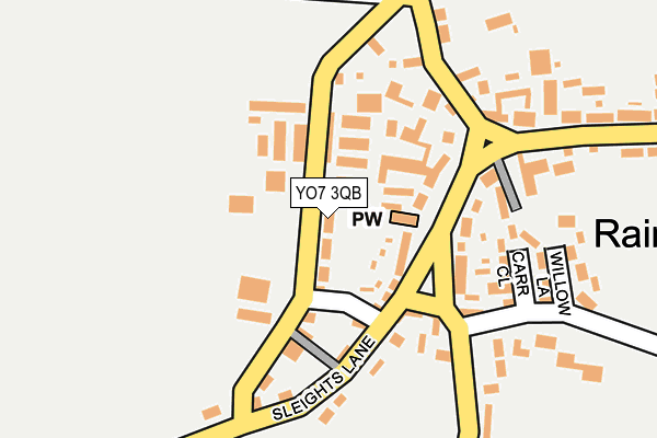 YO7 3QB map - OS OpenMap – Local (Ordnance Survey)