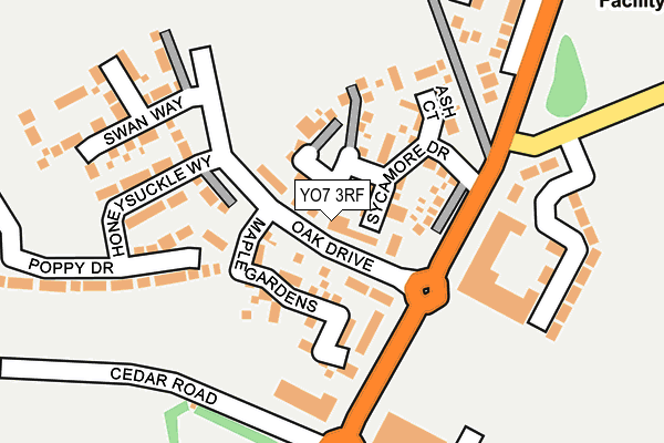 YO7 3RF map - OS OpenMap – Local (Ordnance Survey)