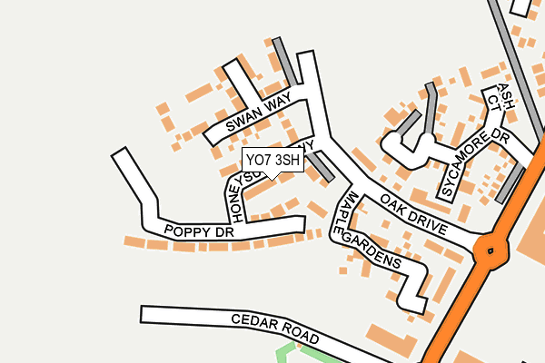 YO7 3SH map - OS OpenMap – Local (Ordnance Survey)