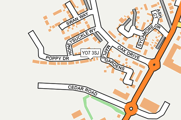 YO7 3SJ map - OS OpenMap – Local (Ordnance Survey)
