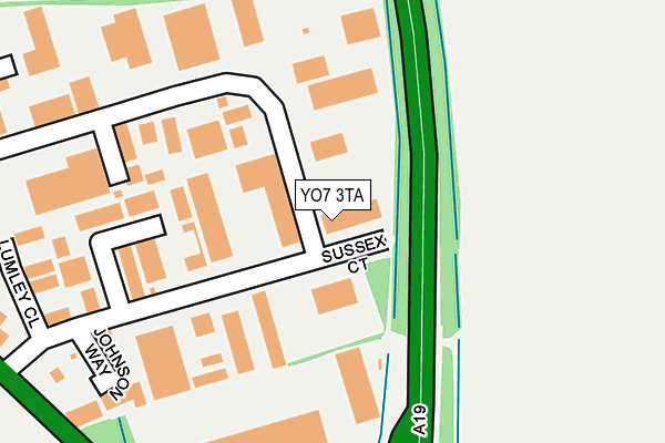 YO7 3TA map - OS OpenMap – Local (Ordnance Survey)