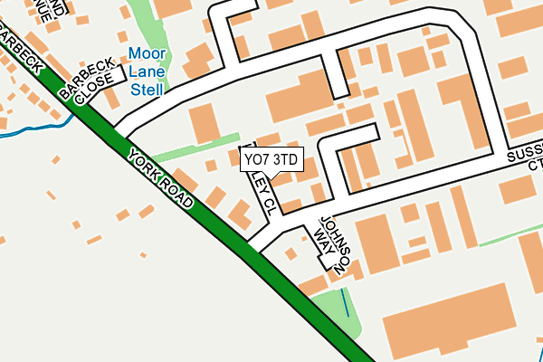 YO7 3TD map - OS OpenMap – Local (Ordnance Survey)