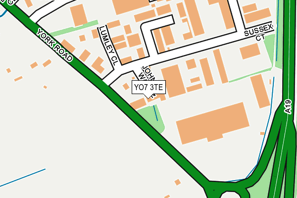 YO7 3TE map - OS OpenMap – Local (Ordnance Survey)