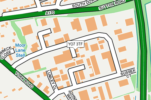 YO7 3TF map - OS OpenMap – Local (Ordnance Survey)