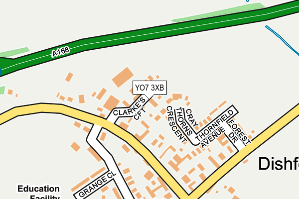 YO7 3XB map - OS OpenMap – Local (Ordnance Survey)