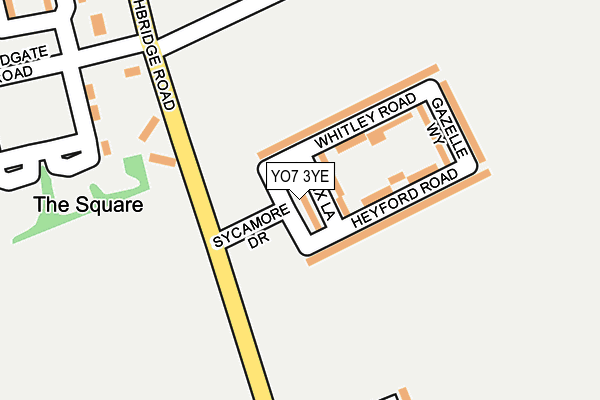 YO7 3YE map - OS OpenMap – Local (Ordnance Survey)