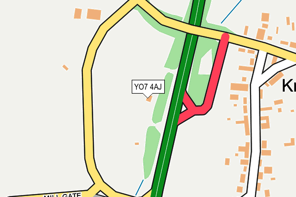 YO7 4AJ map - OS OpenMap – Local (Ordnance Survey)
